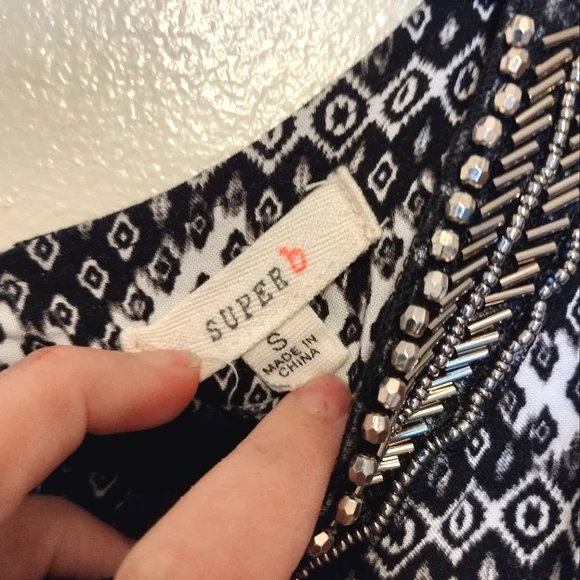 Black and White Chevron Mini Dress - Picture 4 of 7